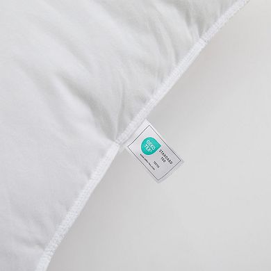 Unikome Dual Layer Goose Down Pillow Set of 2, Cotton Shell Soft Outer Firm Core Support Pillows