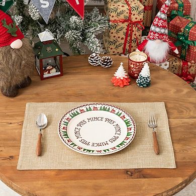 Burlap Linen Placemats Set of 4, Heat-Resistant Washable Table Mats
