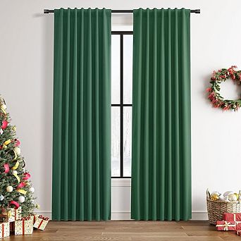 Linen Blackout Curtains, Thermal Back Tab Room Darkening Drapes