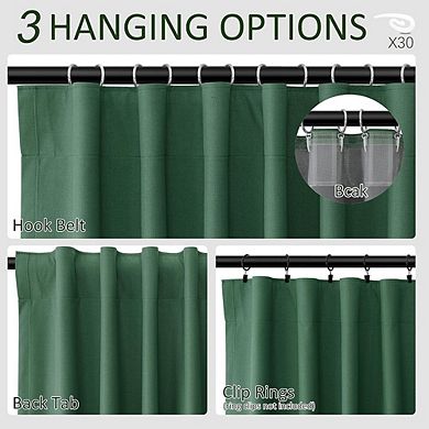 Linen Blackout Curtains, Thermal Back Tab Room Darkening Drapes
