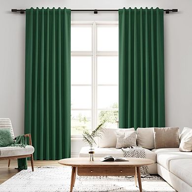 Linen Blackout Curtains, Thermal Back Tab Room Darkening Drapes