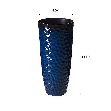 Glitzhome Set of 2 Oversized Honeycomb Textured Tall Plastic Planter, 31"H