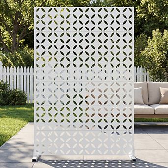 Daniel 6 ft x 4 ft White Metal Privacy Screen