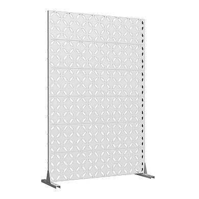 Daniel 6 ft x 4 ft White Metal Privacy Screen