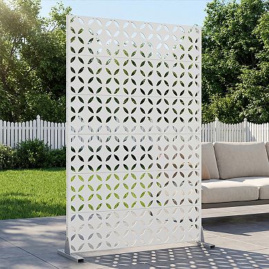 Daniel 6 ft x 4 ft White Metal Privacy Screen