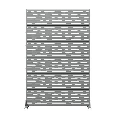 Godfrey 6 ft x 4 ft Grey Metal Privacy Screen