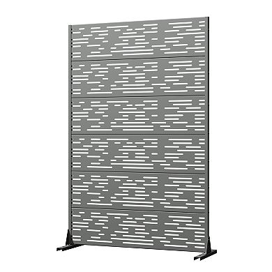 Godfrey 6 ft x 4 ft Grey Metal Privacy Screen