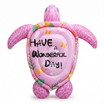 Inflatable Turtle Pool Float Lounge with Handles Durable PVC Water Float for Pool Beach Lake