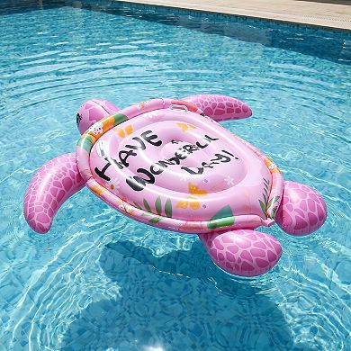Inflatable Turtle Pool Float Lounge with Handles Durable PVC Water Float for Pool Beach Lake