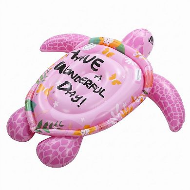 Inflatable Turtle Pool Float Lounge with Handles Durable PVC Water Float for Pool Beach Lake