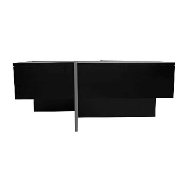 31.5 in Square Extendable Coffee Table with 4 Hidden Storage Compartments