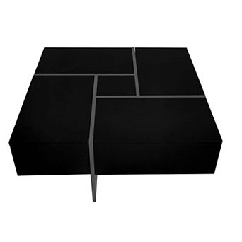 31.5 in Square Extendable Coffee Table with 4 Hidden Storage Compartments