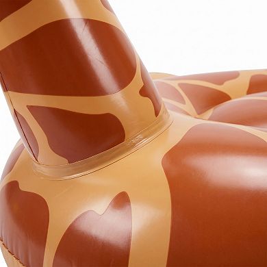 Inflatable Giraffe Pool Float Ring Animal Float Durable PVC Water Float for Pool Beach Lake