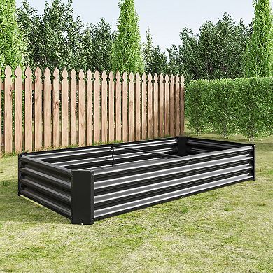 KWPZQEB Raised Garden Bed Outdoor, Metal Rectangle Planter Beds for Plants, Vegetables