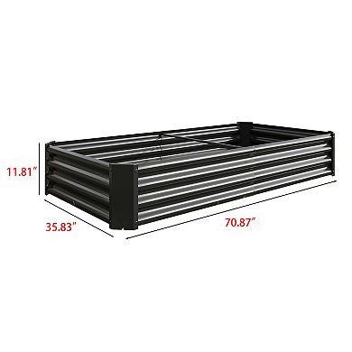KWPZQEB Raised Garden Bed Outdoor, Metal Rectangle Planter Beds for Plants, Vegetables