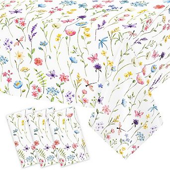 Wildflower Tablecloth 3-Pack Plastic Waterproof Disposable Party Covers
