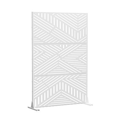 Ivan 6 ft x 4 ft White Metal Privacy Screen