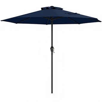 Outdoor Heavy Duty Market Umbrella with Crank Handle and 8 Sturdy Ribs
