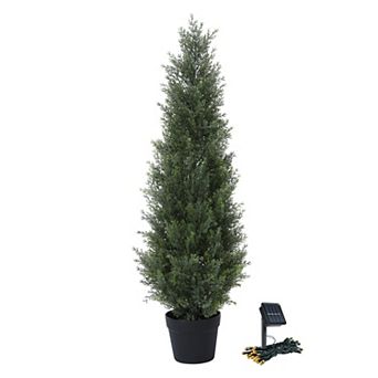 VeriNatural Artificial Cedar Tree with pretty light strips, Potted Fake Plants for Home Decor
