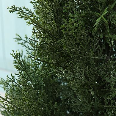 VeriNatural Artificial Cedar Tree with pretty light strips, Potted Fake Plants for Home Decor