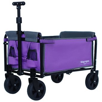 WOW PIONEER All-in-One Convertible Folding Camping Wagon Cart with Bench Seat & Storage