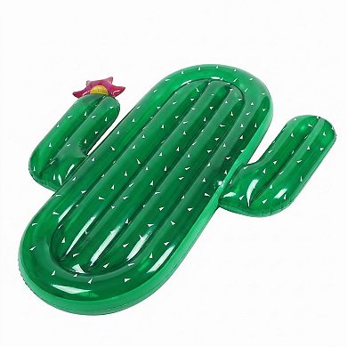 Cactus Shaped Inflatable Pool Float Lounge Raft with Wide Body Design Durable PVC Float