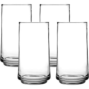 4 pc Tea Glass Set Durable Dishwasher-Safe Tumblers for Drinks