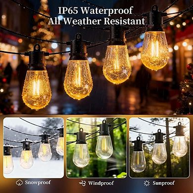 Outdoor LED String Lights, Waterproof Shatterproof Connectable Patio Bulb Lights