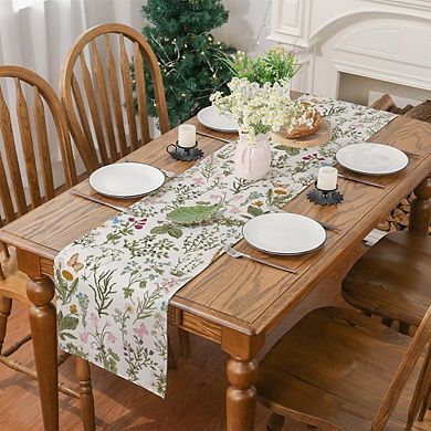 Wildflower Butterfly Spring Table Runner for Farmhouse Decor