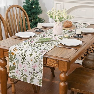 Wildflower Butterfly Spring Table Runner for Farmhouse Decor