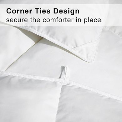 Queen Comforter Goose Feather Down Cotton Duvet Insert All-Season Fluffy Bedding