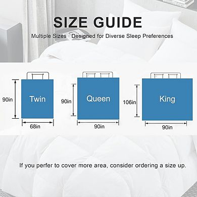 Queen Comforter Goose Feather Down Cotton Duvet Insert All-Season Fluffy Bedding