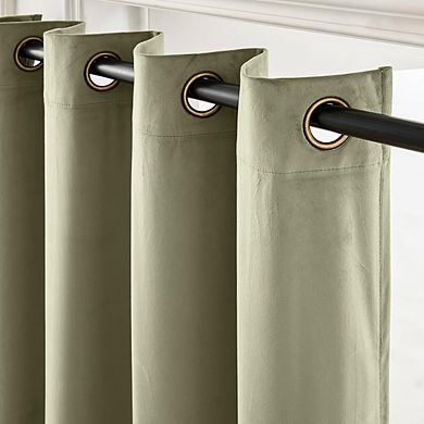 Blackout Velvet Window Curtains, Thermal Grommet Panels