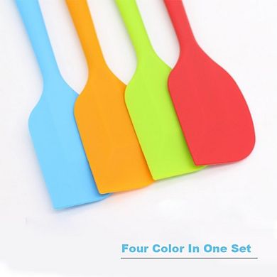 4-Pc Silicone Spatula Set Heat Resistant, Nonstick, Stainless Steel Core