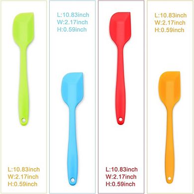 4-Pc Silicone Spatula Set Heat Resistant, Nonstick, Stainless Steel Core