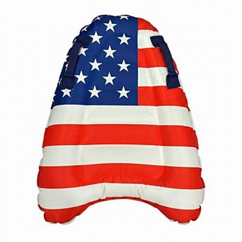 Inflatable Pool Float Lounger with Headrest Stars and Stripe Design Durable PVC Water Float