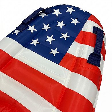 Inflatable Pool Float Lounger with Headrest Stars and Stripe Design Durable PVC Water Float