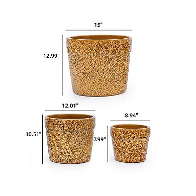 KWPZQEB Breathable Clay Planter Set of 3, Ceramic Planter Set for Indoor, Windowsill, Bookshelf