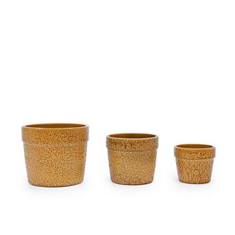 KWPZQEB Breathable Clay Planter Set of 3, Ceramic Planter Set for Indoor, Windowsill, Bookshelf