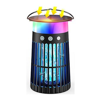 3-in-1 Light & SOS Solar Insect Killer 3500V Grid, Auto On/Off for Patio/Garden