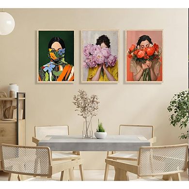 Abstract Women Floral Wall Art Canvas Minimalist Portrait Home Decor Print