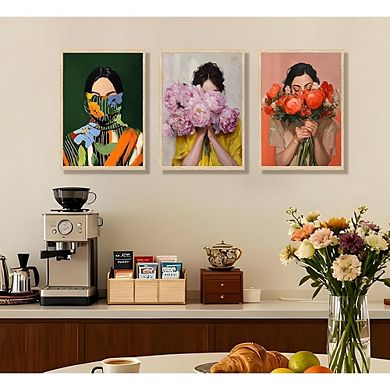 Abstract Women Floral Wall Art Canvas Minimalist Portrait Home Decor Print
