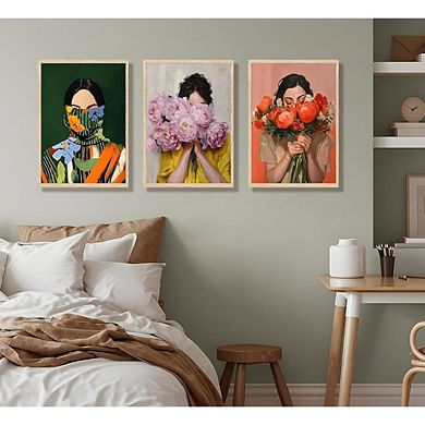 Abstract Women Floral Wall Art Canvas Minimalist Portrait Home Decor Print
