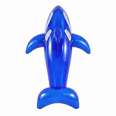 Dolphin Shaped Inflatable Pool Float Ride On Raft with Side Handles Durable PVC Water Float