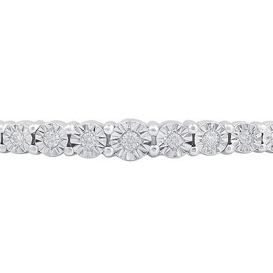 Diamond Essentials Sterling Silver 1/10 Carat T.W. Round Lab Grown Diamond Bolo Bracelet