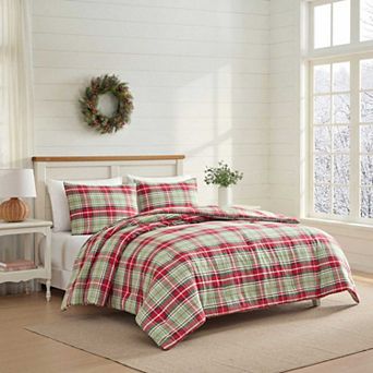 Laura Ashley Mulholland Plaid Red King Comforter Set