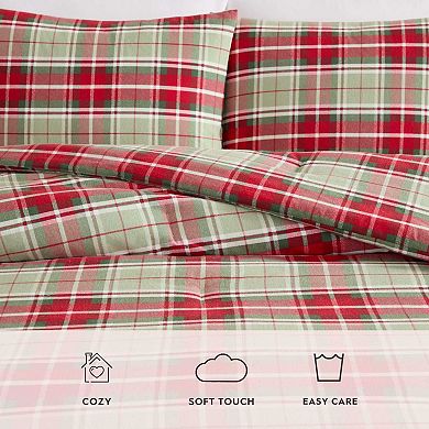 Laura Ashley Mulholland Plaid Red King Comforter Set