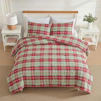 Laura Ashley Mulholland Plaid Red King Comforter Set