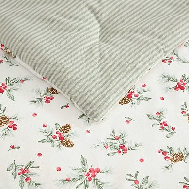 Laura Ashley Pinecone Berries Green King Comforter Set