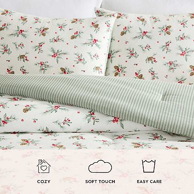 Laura Ashley Pinecone Berries Green King Comforter Set